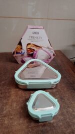Ganesh Trinity 2-Piece Stainless Steel Triangle Lunch Box Set - Image 8