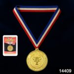 Gold Metal Medal with Tricolor Ribbon (1 Pc) - Image 2