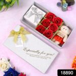 Valentine Day Gift Set Scented Rose Flowers Pack with Teddy - Image 2