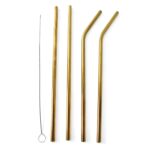 Reusable Stainless Steel Straw with cleaning Brush (5 Pcs Set) - Image 6