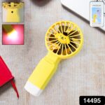 Cute Cartoon Handheld Fan with LED Light (1 Pc) - Image 2