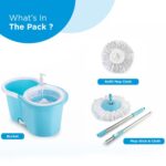 Plastic Spinner Bucket Mop 360 Degree Self Spin Wringing with 2 Absorbers for Home and Office Floor Cleaning Mops Set - Image 7