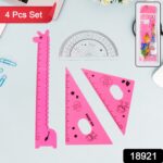 Cute Cartoon Giraffe Ruler / Scale Meter Ruler / Triangle Ruler (4 Pc Set) - Image 2