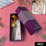 Golden Rose & Necklace Set Perfect Gift Set - Image 2