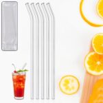 Reusable Glass Straws Clear Glass Drinking Straw 5Pc