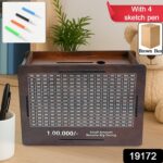 Wooden Money / Piggy Bank, Money Box (1 Pc / 4 sketch Pen) - Image 2