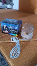 Mela Crystal Ball Night Light Glass Ball Night Lamp with Wood Base - Image 7