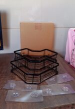 Iron Coating Self-Adhesive Corner Shelf Organizer (2 Pc) - Image 8