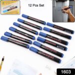 Premium Permanent Blue Marker Pen Set (12 Pc) - Image 2