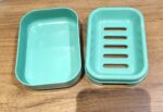 Premium Quality Rectangular Aqua Green Plastic Soap Case (1 Pc) - Image 7
