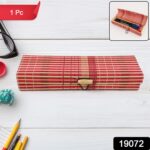Multi-Purpose Handcrafted Bamboo Mat Style Pen Pencil & Makeup Box (1 Pc) - Image 2