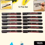 Premium Permanent Black Marker Pen Set (12 Pcs Set) - Image 2