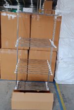 3-Tier Foldable Stainless Steel Cloth Drying Stand with Wheels - Image 9