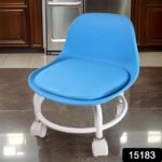 Plastic Low Round Rolling Stool with Wheels Pedicure Stool (1 pc / Mix Color) - Image 2