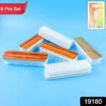 Veepee 6-Piece Washing and Cleaning Scrub Brush Set – (Multi-Color Bristles) - Image 2