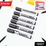 Premium Permanent Black Marker Pen Set (6 Pcs Set) - Image 2