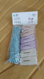 Clothesline Rope with 6 Clips – 6 Meter Approx Heavy Duty Laundry Drying Rope with Clip - Image 7