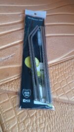 Reusable Stainless Steel Straws Set of 5 (2 Straight straws, 2 Bent straws, 1 Brush) - Image 7