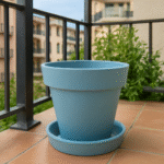 Heavy Plastic Flower pots With Tray (1 Pc)