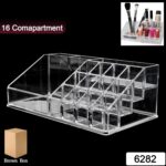 16 Compartment Cosmetic Makeup Jewellery Lipstick Storage Organiser Box, Cosmetic Storage Box Make-up Lipstick Organizer / Lipstick Holder Case  Transparent - Image 2