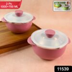 Apex Premium Plastic Serving Bowl Set with Lids (2 Pc) - Image 2