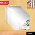 Flexible Acrylic Mirror Set (30x30 cm & 10 Pcs Set) - Image 2