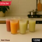 Matt Finish Glass Tumbler Set (approx 300ML & 6 Pc) - Image 2