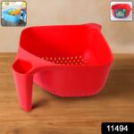 Apex Multi-Functional Plastic Strainer Bowl with Ergonomic Handle (1 Pc) - Image 2