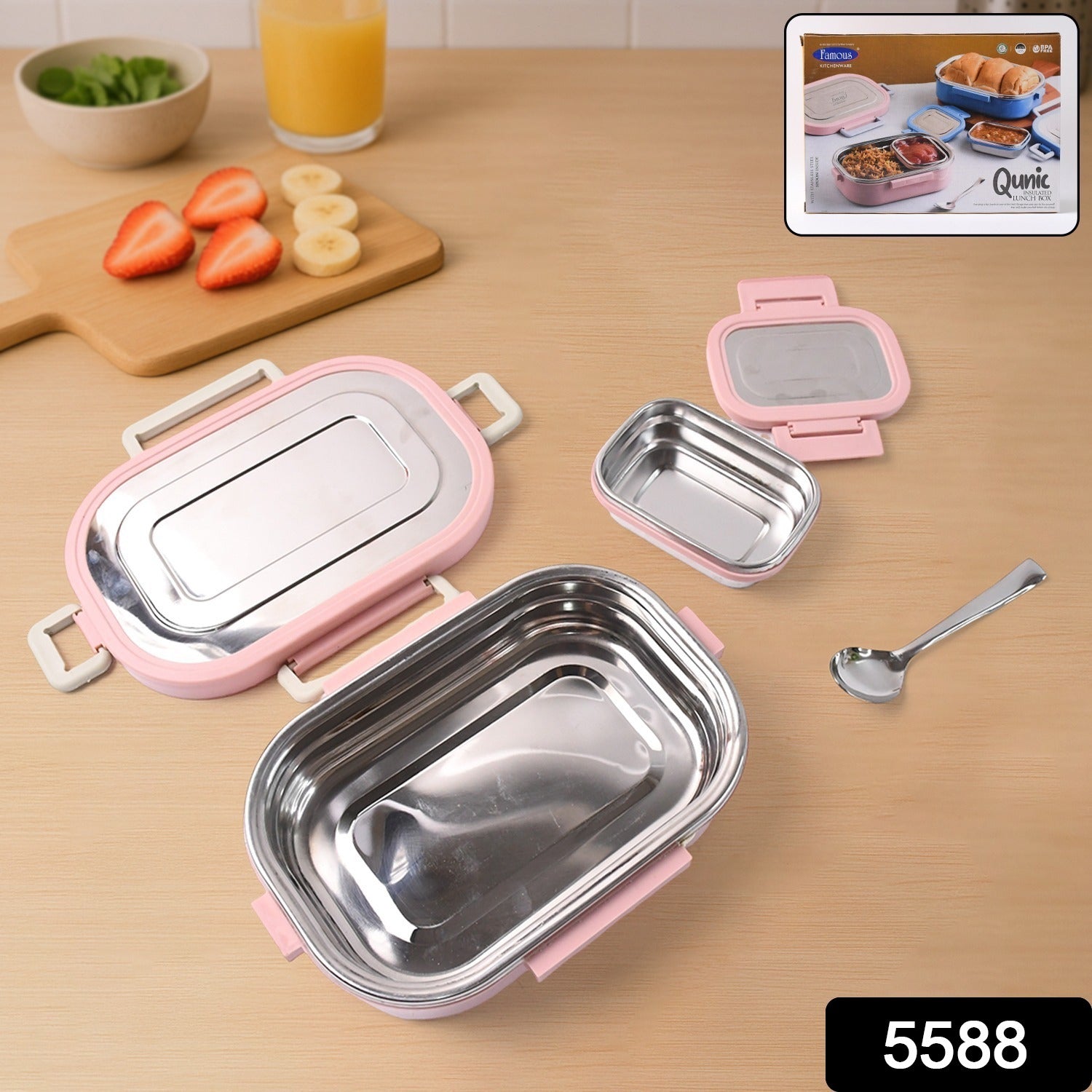 WhatsAppImage2025-05-05at18.05.38 Qunic Stainless Steel Snack Lunch Box (With Small Box) - Image 1