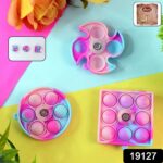 Silicone Pop It Fidget Spinner Keychain Toy (1 Pc) - Image 2