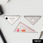 Transparent Plastic Set Square Ruler Kit (3 Pc) - Image 2