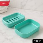 Premium Quality Rectangular Aqua Green Plastic Soap Case (1 Pc) - Image 2