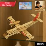 3D Wooden Aircraft Puzzle DIY Assembly Kit (Mix Design – 1 Set) - Image 2