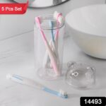 Multipurpose Travel-Friendly Toothbrush Holder with 5 Soft Bristle Toothbrushes - Image 2
