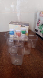 6pc Transparent Diamond Medium Serving Glass Set, Glass Set for Water, Juice etc - Image 7