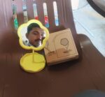 Flower-Shaped Makeup Mirror, Rotatable Makeup Mirror with Tray Table Vanity - Image 8