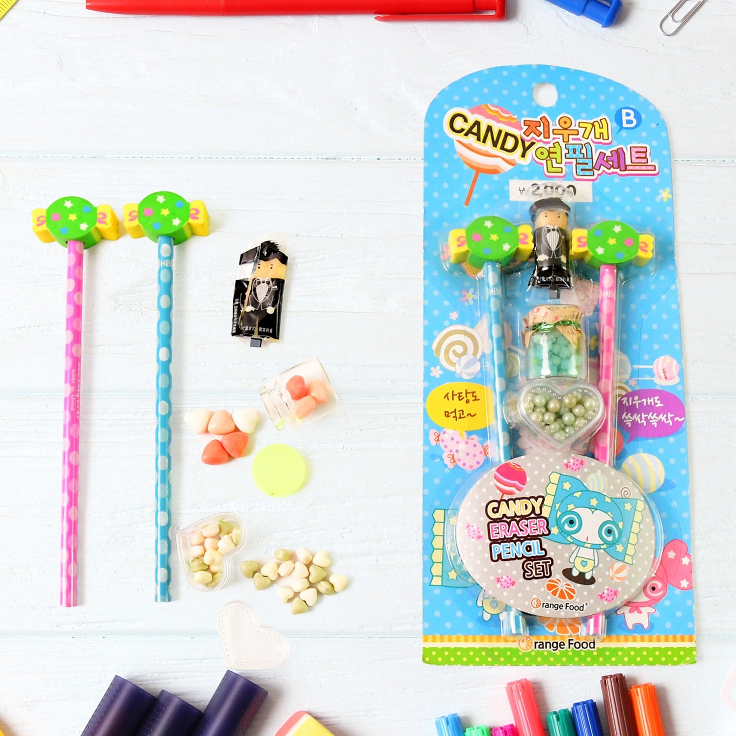 b7a89fb1-783a-46c2-8a22-9275db264f10 Fun Candy Design Pencil Set with Accessories (1 Set / Mix Design) - Image 1
