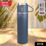 Stainless Steel Double Wall Insulated Flask Bottle With Cup (500ml Approx) - Image 2