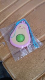 Cute Avocado-Shaped Mini Push Pop Keychain Toy with Strap (1 Pc) - Image 7