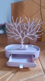 Plastic Jeweller Organizer Earring Holder and Necklace Rack With Drawer (1 Pc) - Image 9