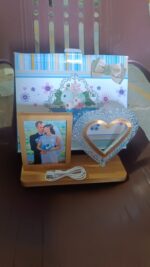 Heart Shape Cystal Led Lamp & Photo Frame Night Lamp | Wedding Gift | love couple - Image 9