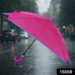 Classic Hook Handle Umbrella – Windproof & Waterproof Rain Protection (1 Pc) - Image 2