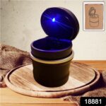 Portable Car Ashtray with Lid and Blue LED Light (1 Pc) - Image 2