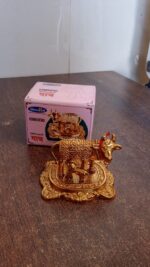 Metal Golden Kamdhenu Cow with Calf (1 Pc) - Image 7