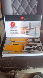 6 Pcs Professional Kitchen Knife Set with Chef Knives, Cleaver, Peeler & Scissors - Image 10