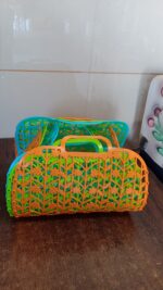 Plastic Foldable Basket Bag || Fruit & Vegetable Storage Basket (3 Pcs Set / Multicolor) - Image 8