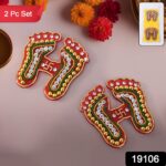 Decorative Laxmi Charan Paduka Sticker Set (Pack of 2 Pc) - Image 2
