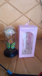 LED Light-Up Eternal Rose with Butterfly in Transparent Dome (1 Pc / Battery not Included) - Image 7