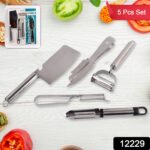 Multifunctional peeler, grater, fruit peeler, kitchen household gadget set (5 Pc Set) - Image 2